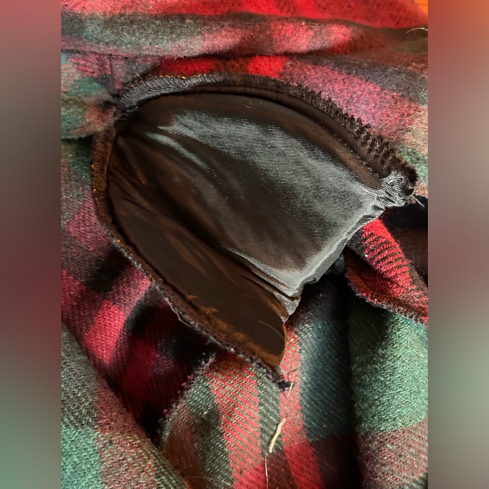 Willowridge vintage red green blue wool blend single button plaid blazer size 16 - Picture 8 of 9